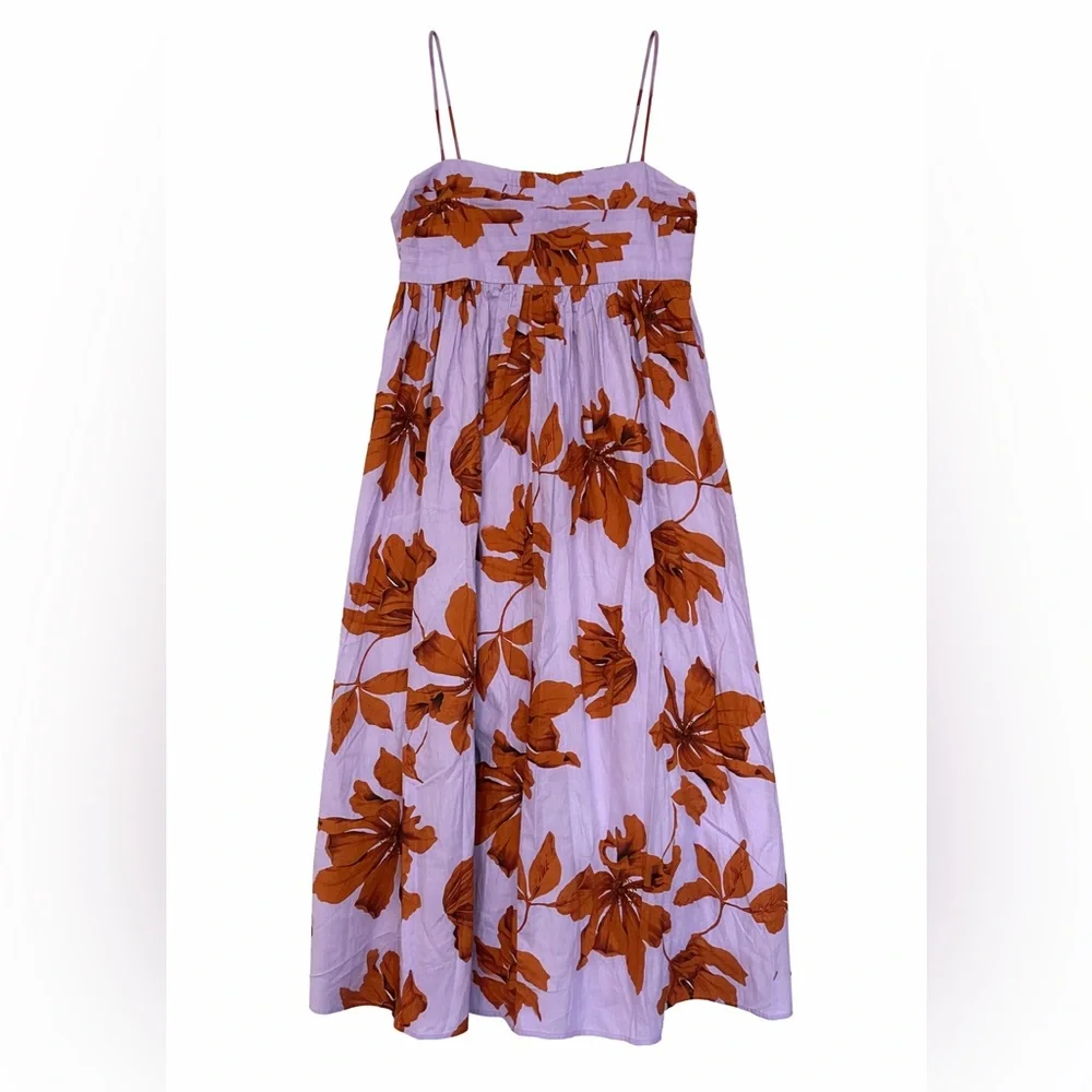 NWT ASOS Purple and Brown Floral Maxi Dress Size 12 - Picture 1 of 3